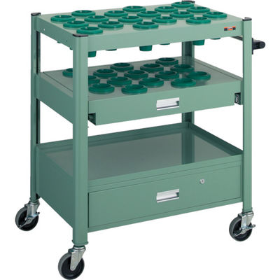 トラスコ中山 TRUSCO TCW型ツーリングワゴン #50X33個 スライド棚引出し付 緑 TCW-T502DC GN 1台（直送品）