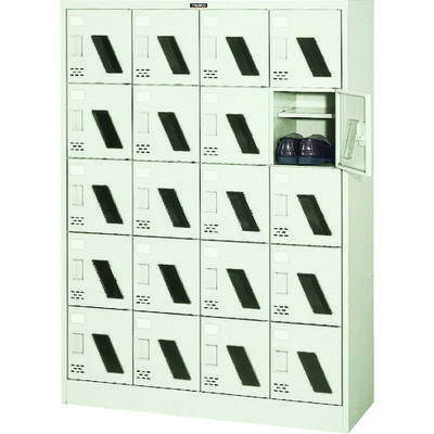 トラスコ中山 TRUSCO シューズケース 20人用 1050X380XH1437 棚付 窓付 SC-20WM 1台 520-9285（直送品）