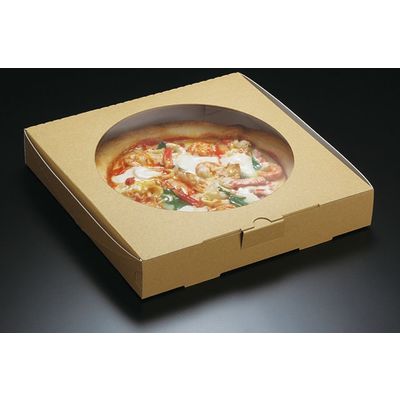 パックスタイル 正角クラフトピザBOX窓付10インチ 610038 1包：100枚（25×4）（直送品）