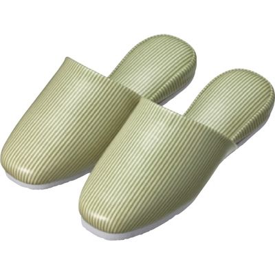 スリッパ（ストライプ）大人用 ライム 24-3026-0001 1梱（20足） 松吉医科器械（直送品）