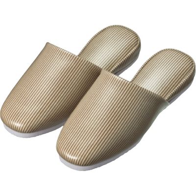スリッパ（ストライプ）大人用 ブラウン 24-3026-0002 1梱（20足） 松吉医科器械（直送品）