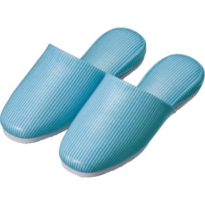スリッパ（ストライプ）子供用 ブルー 24-3026-0104 1梱（20足） 松吉医科器械（直送品）