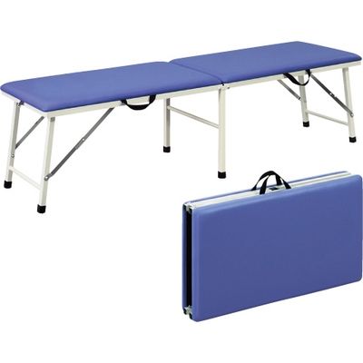 【軒先渡し】高田ベッド 折りたたみ式ポータブルベッド(無孔) ビニルレザー白 24-2040-0001 1台（直送品）