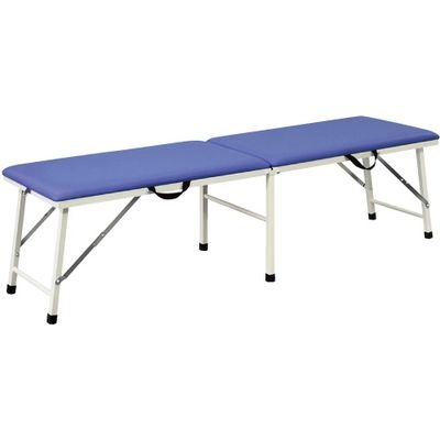 【軒先渡し】高田ベッド 折りたたみ式ポータブルベッド(無孔) ビニルレザーライトブルー 24-2040-0106 1台（直送品）