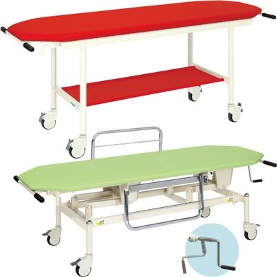 【軒先渡し】高田ベッド ライトストレッチャー100 ビニルレザーピンク 24-3195-0007 1台（直送品）