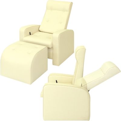 【軒先渡し】高田ベッド リクライニングチェア ビニルレザー白 24-3229-0001 1台（直送品）