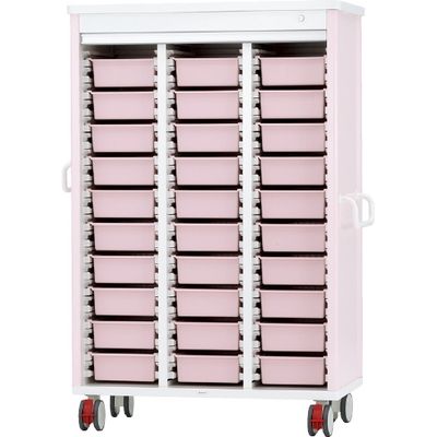 ケルン ミキシングカート（30床用）鍵付 透明 24-5216-0101（直送品）