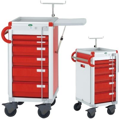 救急カート（ガラス天板） ピーチ 23-3300-0101 サカセ化学工業（直送品）