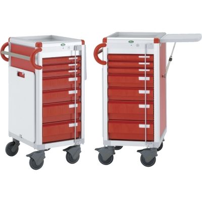 救急カート（ガラス天板） ブルー 23-3301-0102 サカセ化学工業（直送品）