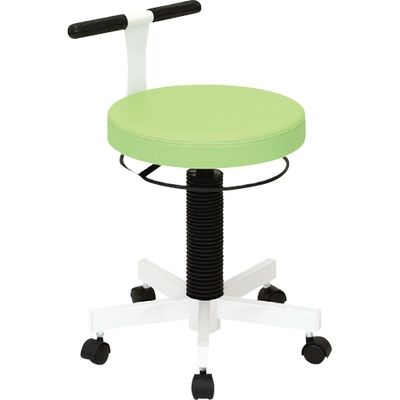 【軒先渡し】高田ベッド クランケチェア(キャスター付) ビニルレザーライムグリーン 23-5119-0018 1台（直送品）