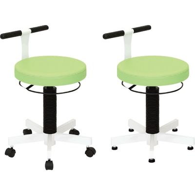 【軒先渡し】高田ベッド クランケチェア(アジャスター付) ビニルレザーライトグリーン 23-5119-0105 1台（直送品）