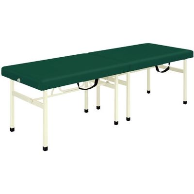 【軒先渡し】高田ベッド 折りたたみ式ポータブルベッド(有孔) ビニルレザーメディグリーン 23-5356-1015 1台（直送品）