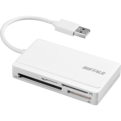 バッファロー USB2.0 マルチカードリーダー ケーブル収納モ BSCR300U2WH 1台（直送品）