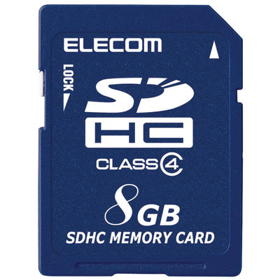 SD カード 8GB Class4 一眼レフ 写真 動画 MF-HCSD008GC4A エレコム 1個（直送品）