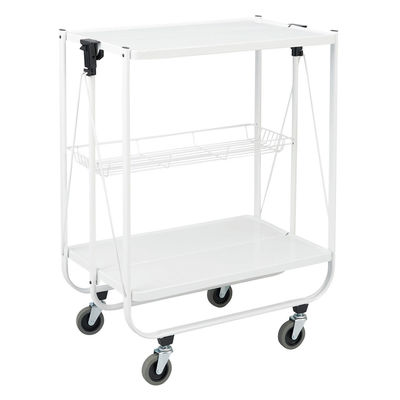 松吉医科器械 折りたたみワゴン MY-IJW100（ホワイト） 1台 24-7882-00　マツヨシカタログ（直送品）