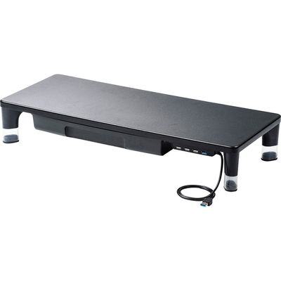 サンワサプライ USBハブ・引出し付机上ラック MR-LC805BK 1個（直送品）