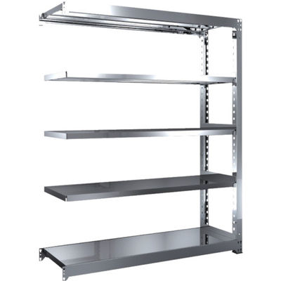 TRUSCO ステンレス製中量ボルトレス棚 SM3型 W1500×D471×H1800 5段 連結 SM3-6555B 1台(1個)（直送品）