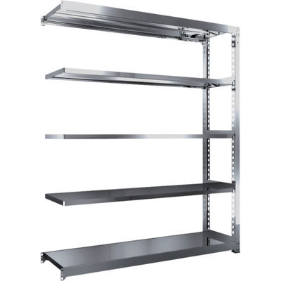 TRUSCO ステンレス製中量ボルトレス棚 SM3型 W1800×D471×H2100 5段 連結 SM3-7655B 1台(1個)（直送品）