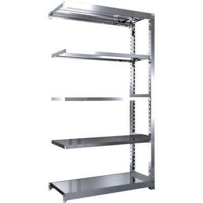 TRUSCO ステンレス製中量ボルトレス棚 SM3型 W1200×D471×H2100 5段 連結 SM3-7455B 1台(1個)（直送品）