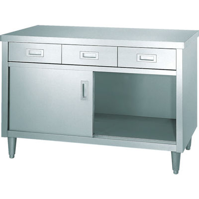 シンコー キャビネット作業台 アジャスト付 ED型 (引出・ステンレス戸) 1500×600×800 ED-15060 1台（直送品）
