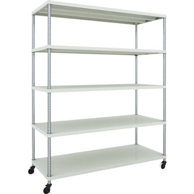 TRUSCO フェニックスラック 1500X600 5段 U車輪付 W色 抗菌粉体塗装 PER-6565-U125-W 1台(1個)（直送品）