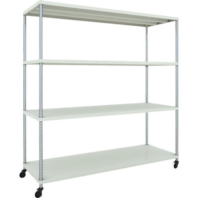 TRUSCO フェニックスラック 1800X600 4段 U車輪付 W色 抗菌粉体塗装 PER-6664-U125-W 1台(1個)（直送品）