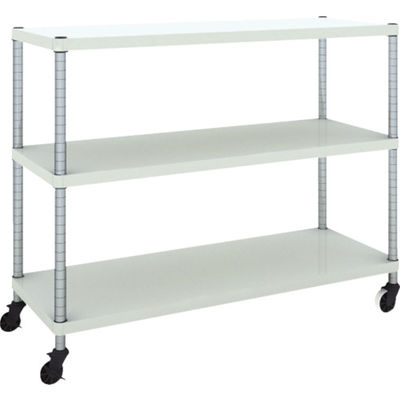 TRUSCO スチールラック フェニックスラック 1200X450 3段 U車輪付 W色 抗菌粉体塗装 PER-3443-U125-W（直送品）