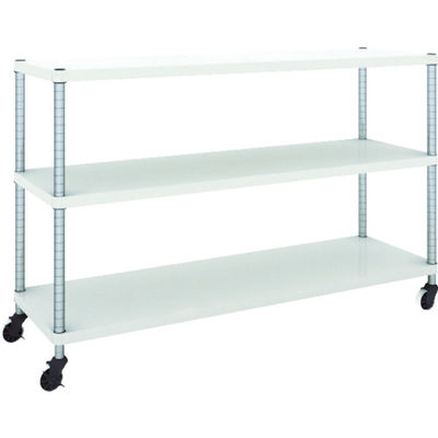 TRUSCO フェニックスラック 1500X450 3段 U車輪付 W色 抗菌粉体塗装 PER-3543-U125-W 1台(1個)（直送品）