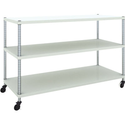 TRUSCO フェニックスラック 1500X600 3段 U車輪付 W色 抗菌粉体塗装 PER-3563-U125-W 1台(1個)（直送品）