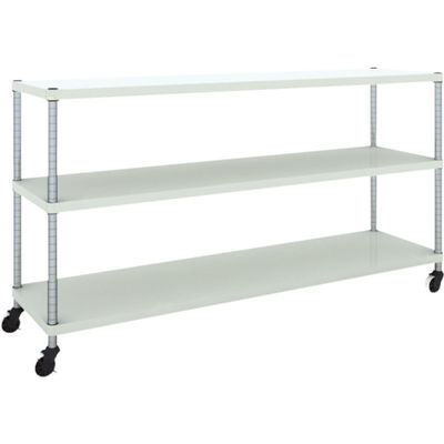 TRUSCO フェニックスラック 1800X450 3段 U車輪付 W色 抗菌粉体塗装 PER-3643-U125-W 1台(1個)（直送品）