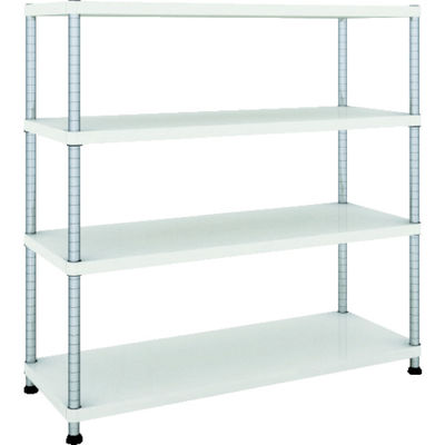 TRUSCO スチールラック フェニックスラック 1200X450 4段 W色 抗菌粉体塗装 PER-4444-W 1台(1個)（直送品）