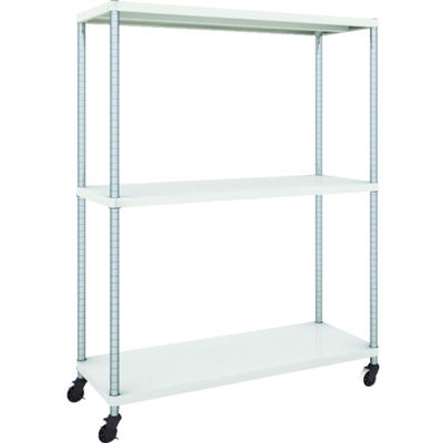 TRUSCO フェニックスラック 1200X450 3段 U車輪付 W色 抗菌粉体塗装 PER-5443-U125-W 1台(1個)（直送品）