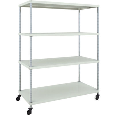 TRUSCO フェニックスラック 1200X600 4段 U車輪付 W色 抗菌粉体塗装 PER-5464-U125-W 1台(1個)（直送品）