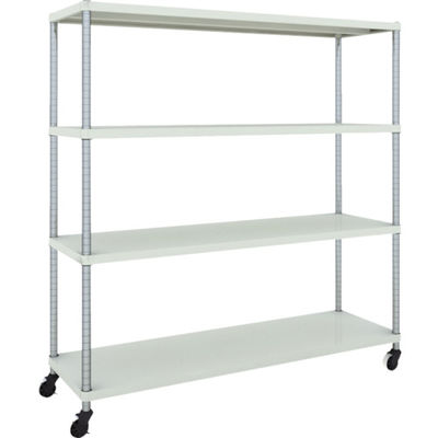 TRUSCO フェニックスラック 1500X450 4段 U車輪付 W色 抗菌粉体塗装 PER-5544-U125-W 1台(1個)（直送品）