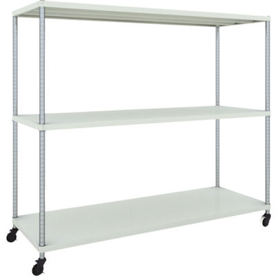 TRUSCO フェニックスラック 1800X600 3段 U車輪付 W色 抗菌粉体塗装 PER-5663-U125-W 1台(1個)（直送品）