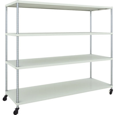 TRUSCO フェニックスラック 1800X600 4段 U車輪付 W色 抗菌粉体塗装 PER-5664-U125-W 1台(1個)（直送品）
