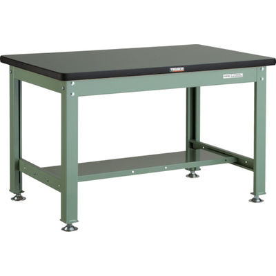 トラスコ中山 TRUSCO 中荷重作業台(2000kg)DW型 900X750XH740 基本タイプ グリーン色 RDW-900 1台（直送品）