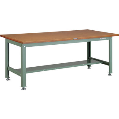 TRUSCO 中荷重作業台(1200kg)HW型 1800X900XH740 基本タイプ グリーン色 緑 HW-1809 GN 1台（直送品）