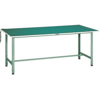 TRUSCO 軽荷重作業台(300kg)AE型 1500X750XH742 帯電防止マット張り グリーン色 AE-1500D 1台(1個)（直送品）