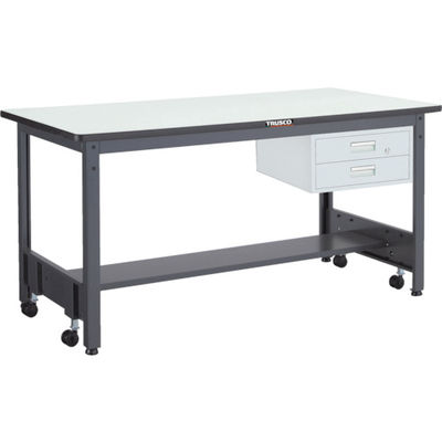 TRUSCO 中荷重作業台(500kg)CFW型 1800X900XH740 2段引出付 ダークグレー色 CFWR-1890F2 1台（直送品）