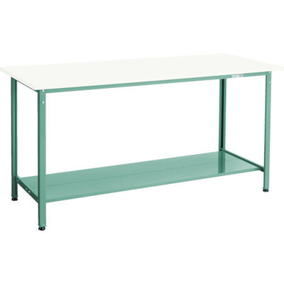 TRUSCO 軽荷重立作業台(300kg)HAE型 1800X900XH900 下棚2枚付 グリーン色 HAE-1809LT2 1台（直送品）