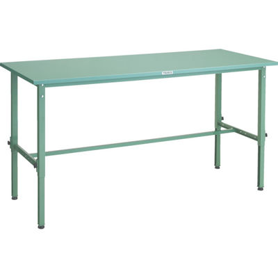 TRUSCO 軽荷重作業台高さ調節式(150kg)AEM型 1800X600XH650~950 基本タイプ グリーン色 SAEM-1860（直送品）
