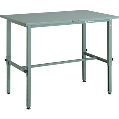 TRUSCO 軽荷重作業台高さ調節式(150kg)AEM型 900X600XH650~950 基本タイプ グリーン色 SAEM-0960（直送品）