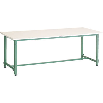 TRUSCO 軽荷重作業台高さ調節式(150kg)AEM型 1500X900XH650~950 基本タイプ グリーン色 AEM-1509（直送品）