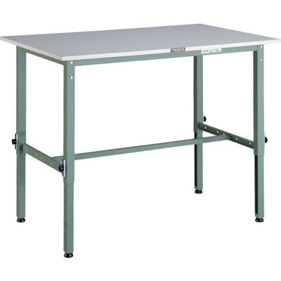 TRUSCO 軽荷重作業台高さ調節式(150kg)AEM型 1200X750XH650~950 基本タイプ グリーン色 RAEM-1200（直送品）