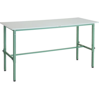 TRUSCO 軽荷重作業台高さ調節式(150kg)AEM型 1500X750XH650~950 基本タイプ グリーン色 RAEM-1500（直送品）