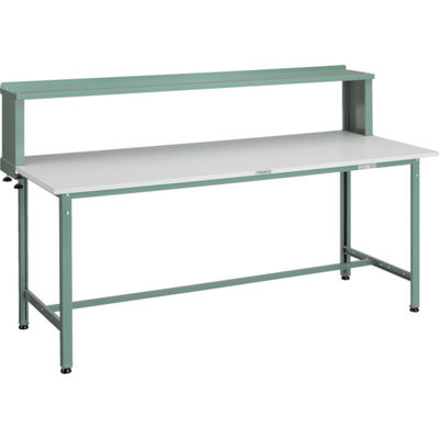 TRUSCO 軽荷重作業台(300kg)AE型 1800X750XH1044(全高) 上棚付 グリーン色 AE-1800YURB 1台（直送品）