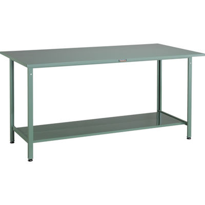 TRUSCO 軽荷重立作業台(300kg)HAE型 1800X750XH900 下棚2枚付 グリーン色 HSAE-1800LT2 1台（直送品）