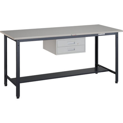 TRUSCO 中荷重立作業台(500kg)HAEW型 1800X750XH885 2段引出付 ダークグレー色 HAEWS-1875F2 1台（直送品）