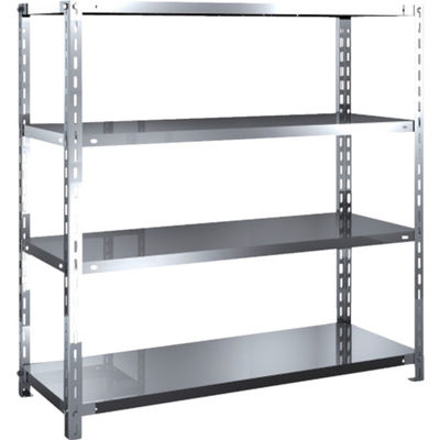 トラスコ中山 TRUSCO ステンレス棚 SUS304製軽量棚 1200XD450XH1200 天地4段 SU3-4444 1台(1個)（直送品）